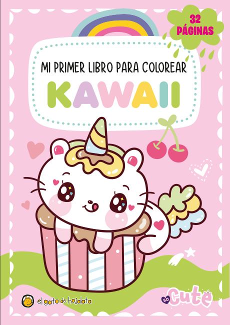 Mi primer libro para colorear kawaii: Rosa