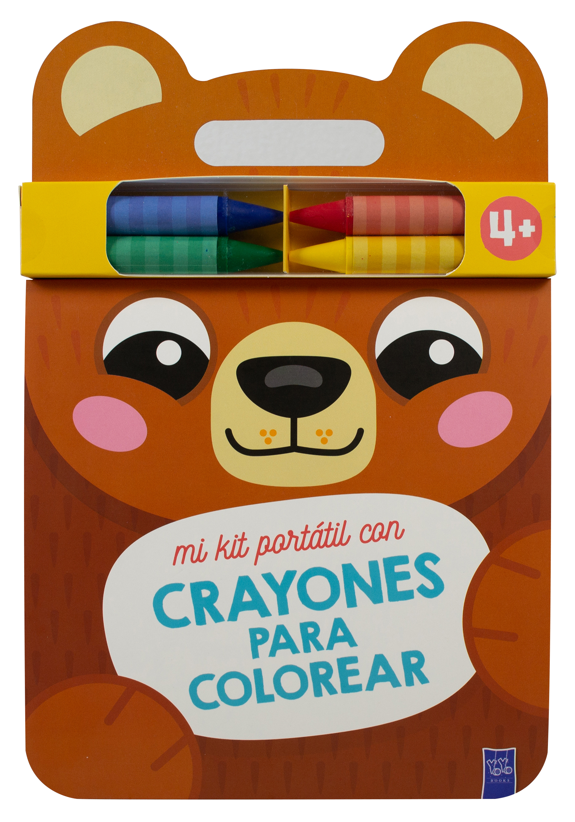 Libro infantil: Mi kit portátil con crayones para colorear: Oso