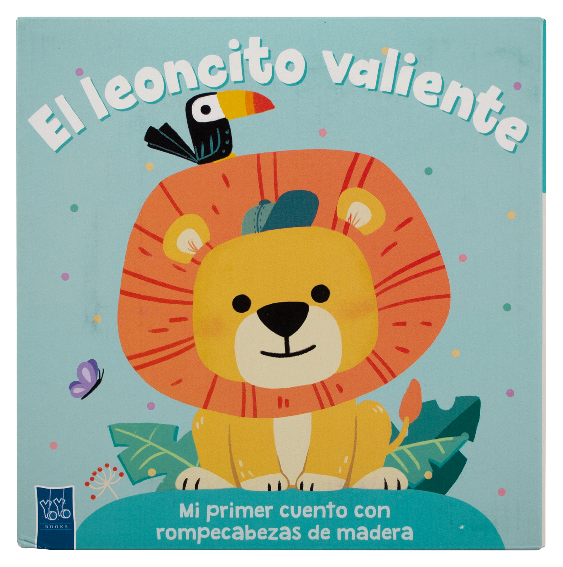 Libro infantil: Mi primer cuento con rompecabezas de madera: El leoncito valiente