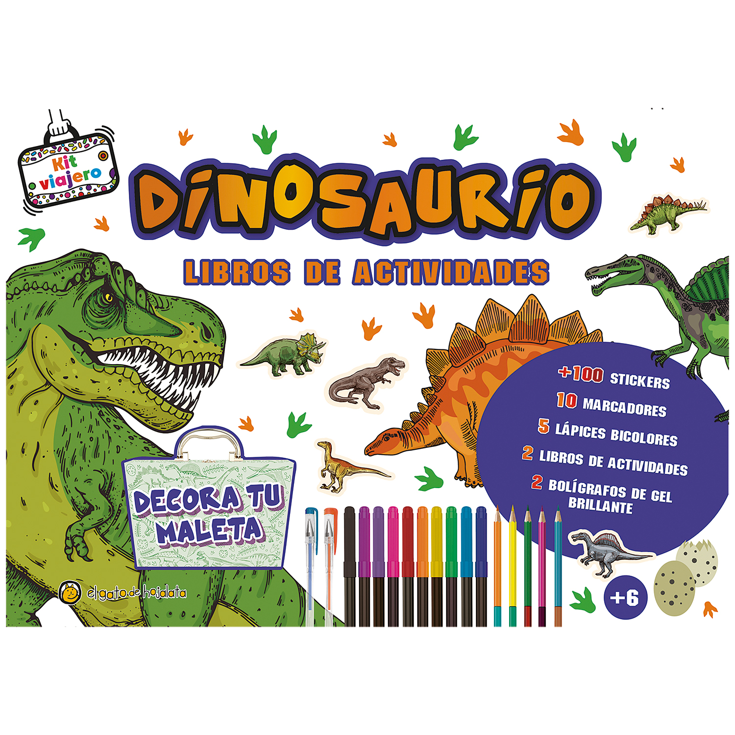 Kit viajero para colorear: Dinosaurios